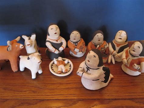 Unique 11 Piece Storyteller Nativity Set By Cochiti Artist Josephine