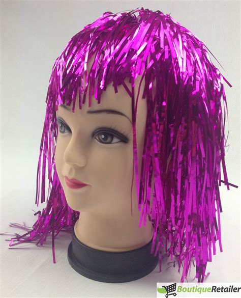 Tinsel Wig Metallic Fancy Dress 70s Costume Mens Womens Unisex Disco Ebay