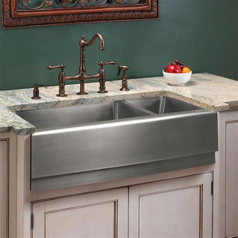 33 Optimum 7030 Offset Double Bowl Stainless Steel Farmhouse Sink Ebay