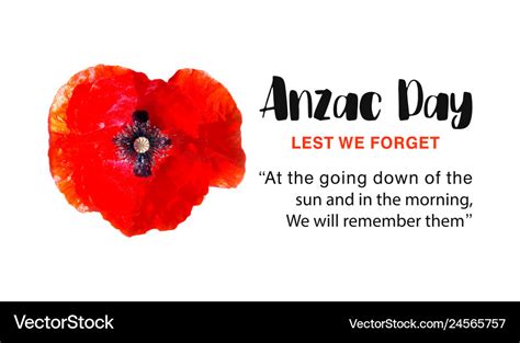 Anzac Day Poster Lest We Forget Royalty Free Vector Image
