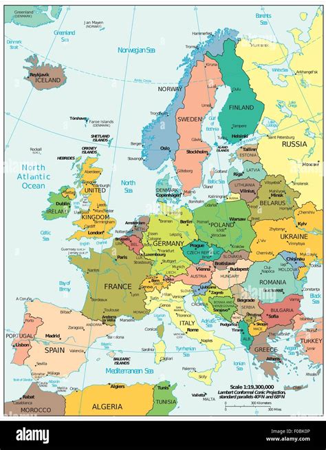 Europe Political Map Stock Vector Image And Art Alamy