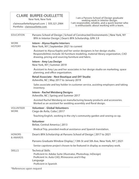 Resume — Claire Burpee Ouellette