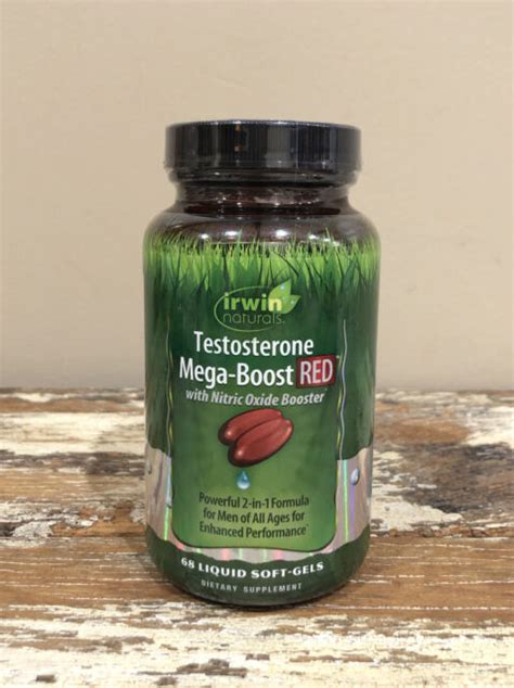 Testosterone Mega Boost Red Irwin Naturals 68 Softgels For Sale Online