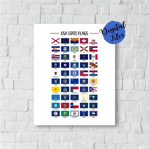 Printable Usa State Flags 50 Us State Flags Print United States Flags