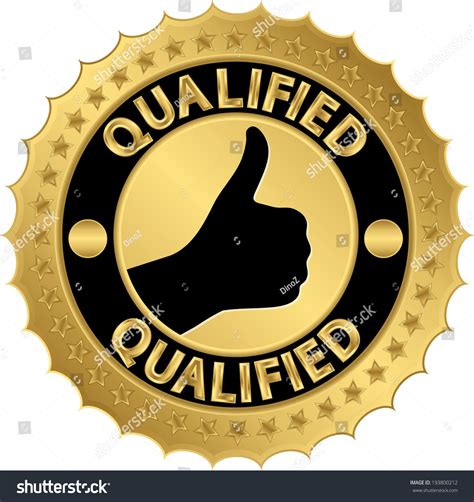 Qualified Golden Label Qualified Badge Vector Stock Vector 193800212