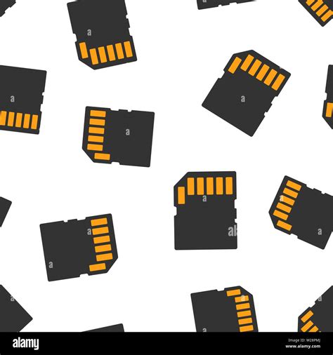 Micro Sd Card Icon Seamless Pattern Background Memory Chip Vector