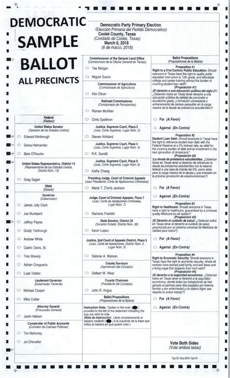 A ballot for insert area represented dated insert closing date was finalised with the following results: Democratic Party sample ballot for 2018 primary election ...