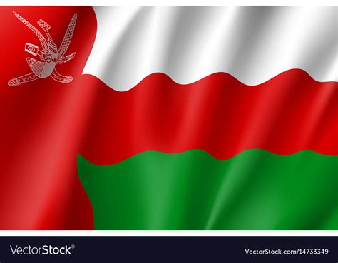 Waving Flag Sultanate Oman Royalty Free Vector Image