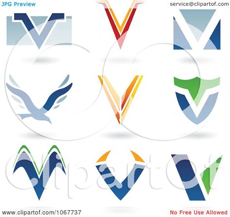 Clipart Letter V Logo Icons Royalty Free Vector