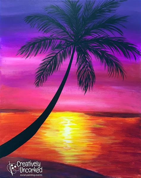 Hope you like this acrylic sunset painting for beginners. Pin on Painting Parties