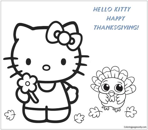 Coloring of pictures is perhaps one of the most bellowed types of having fun among children. Hello Kitty And Baby Turkey Happy Thanksgiving Coloring ...