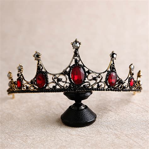 New Baroque Retro Black Crystal Tiaras Crowns Princess Queen Pageant