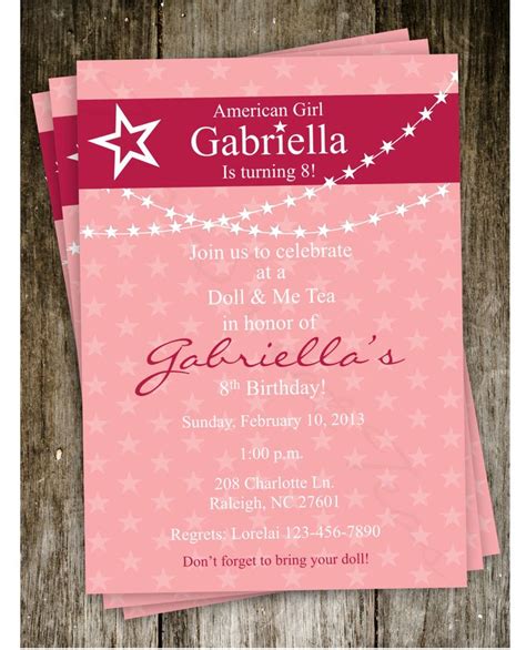 Free American Girl Party Invitations Printable
