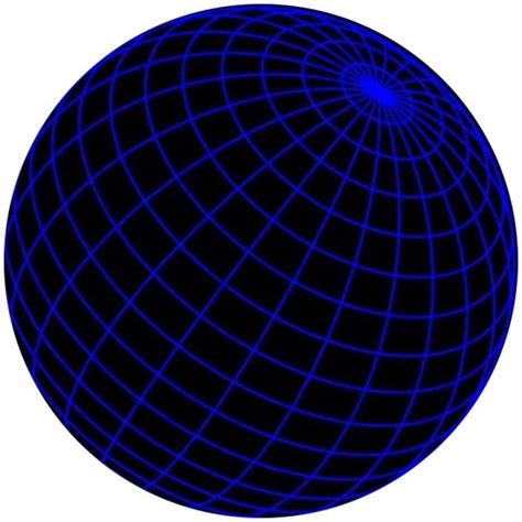 An Image Of A Blue Sphere With Lines On The Top And Bottom As If It