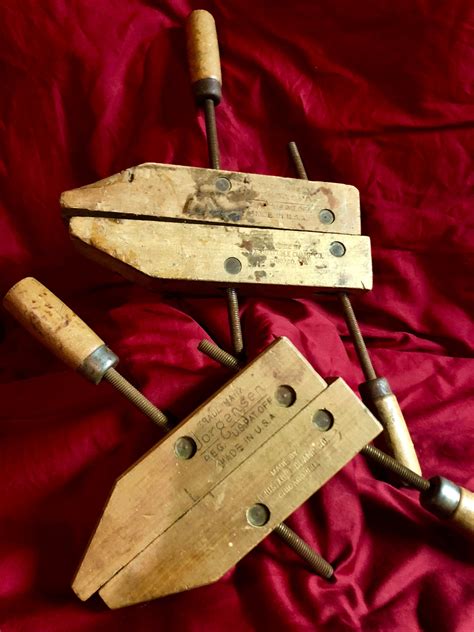 Vintage Wooden Adjustable Clamps By The Jorgensen Co Circa 1950s Set