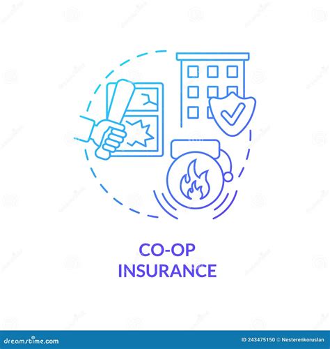 Co Op Insurance Blue Gradient Concept Icon Stock Vector Illustration