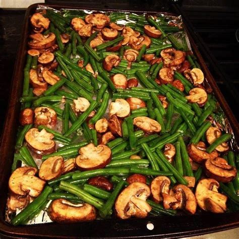 Roasted Green Beans With Mushrooms Balsamic And Parmesan Good Recipes