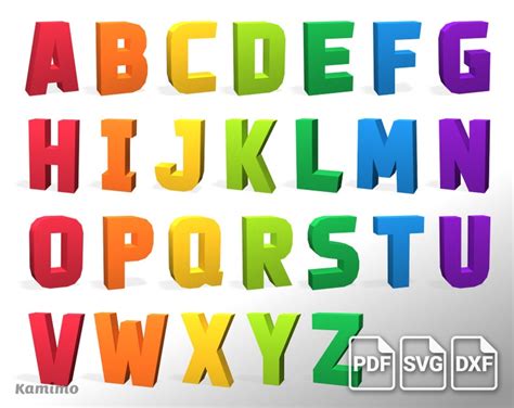 3d Alphabet Letters Accents And Marks And Numbers Papercraft Etsy Canada