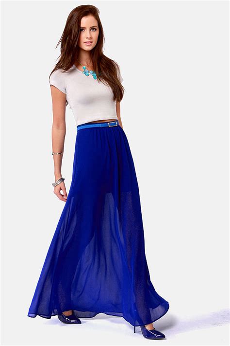 Gorgeous Royal Blue Skirt Maxi Skirt 4100