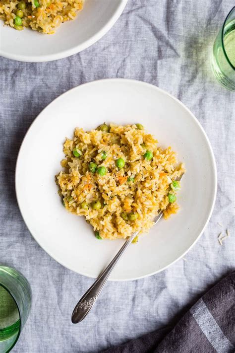 Brown Rice Risotto With Peas And Carrots Is A Gluten Free And Vegan One