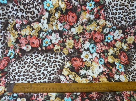 10mts Leopard Floral Stretch Fabric International Fabrics