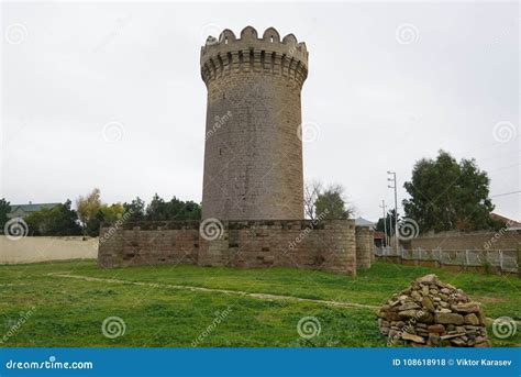 Round Castle On A Cloudy January Day Mardakan Azerbaijan Stock Photo