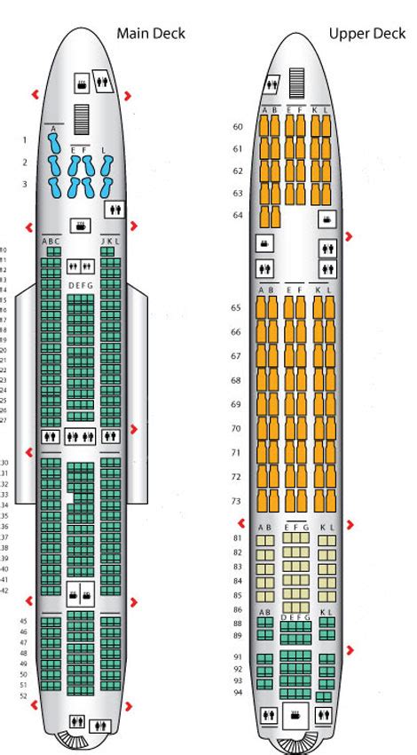 Singapore Airlines A380 Seat Plan Upper Deck