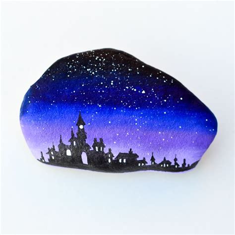 Magical Landscape Silhouette Painted Rocks For A Rock Hunt Silhouette