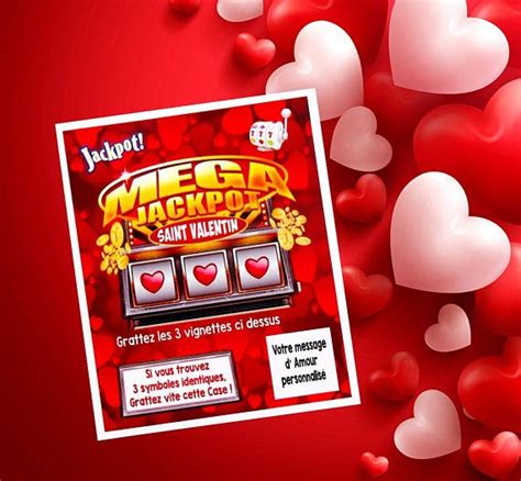 1 Carte Jackpot Rouge Saint Valentin Amour Jeu à Gratter Carte A