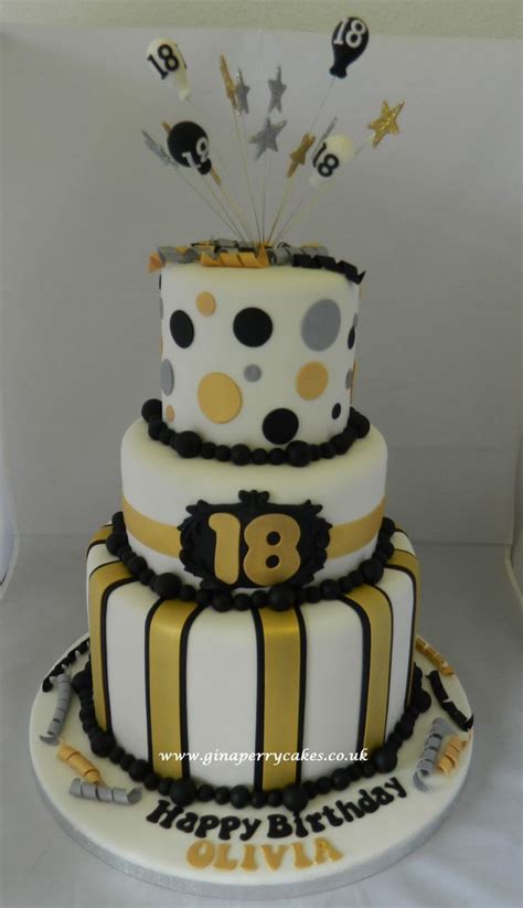 Again one of the most unique teenage birthday cake ideas. 18th Birthday cake - gold Silver & Black theme | 21st ...