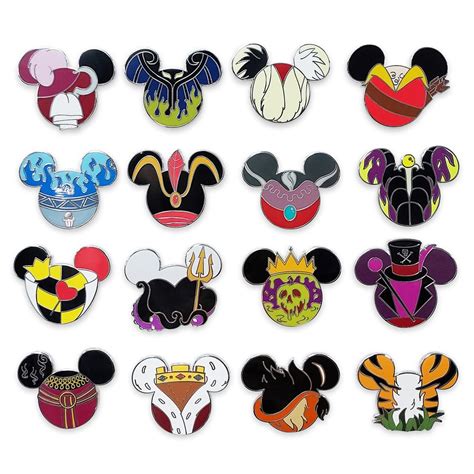 Mickey Mouse Icon Disney Villains Mystery Pin Blind Pack 5 Pc