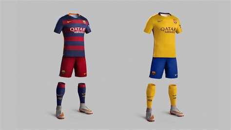 barcelona 2015 16 home and away kits soccerbible