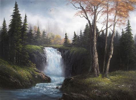 Sparkling Waterfall By Kevin Hill Oil Painting