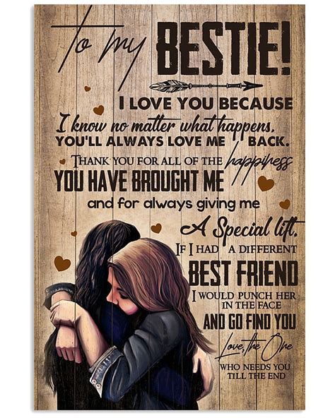 I Love You Because I Know No Matter What Happens Gift For Bestie Vertical Poster Besties Love