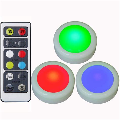 Led Color Changing Pumpkin Lights With Remote Timer Colored Puck Light