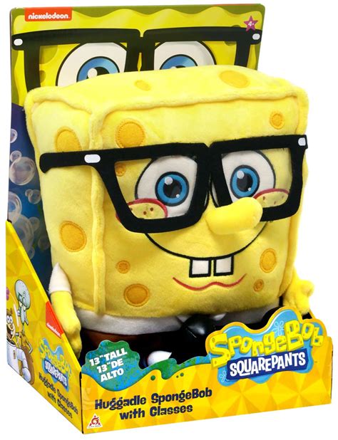 nickelodeon spongebob squarepants huggable spongebob 13 plush with glasses alpha group toywiz