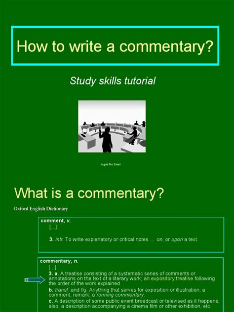 How To Write A Commentary Ppt 13 Pdf Essays Poetry