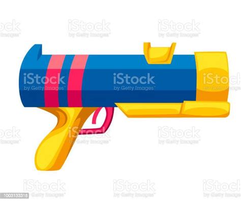 Cartoon Gun Flat Vector Colorful Toy Space Laser Gun Design Vector