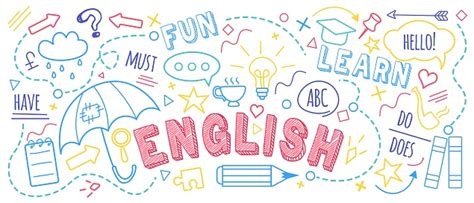 English Language Learning Concept Vector Stock Illustration Download