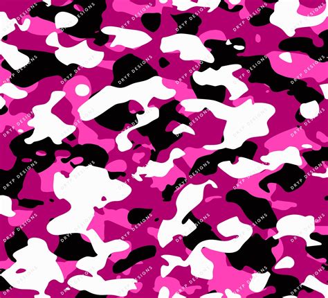 Camo Pink Camouflage Seamless Pattern Digital Paper Download Etsy