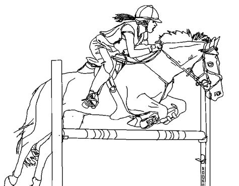 Horse Jumping Coloring Pages At Free Printable