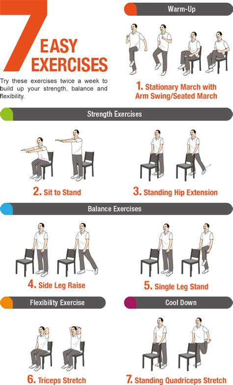 7 Easy Exercises To An Active Lifestyle Easy Workouts Senior Fitness