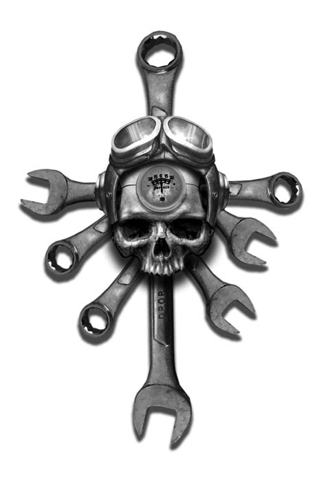Skull Wrench Scetch Tattoo By Denj666 On Deviantart