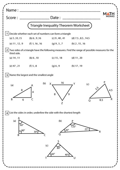 Triangle Math Worksheet Grade 3