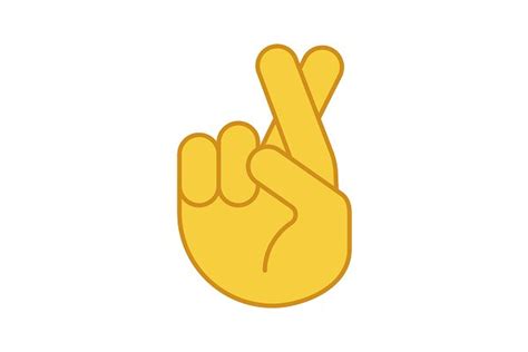Fingers Crossed Emoji Color Icon Pre Designed Photoshop Graphics