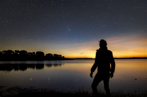 Stargazing Comet Leonard In The Morning Sky Above Dark Sky Alqueva Lake