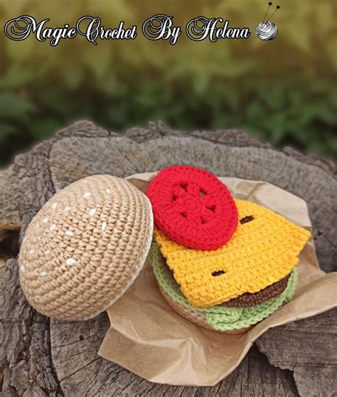 Crochet Hamburger Crochet Burger Crochet Cheeseburger Etsy