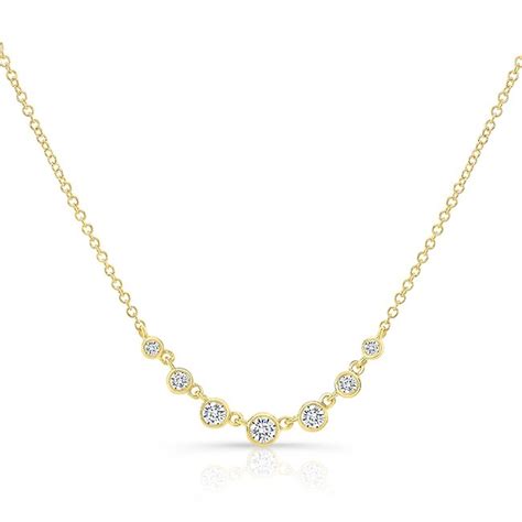 14kt Yellow Gold Graduated Diamond Bezel Necklace Necklaces Shop By
