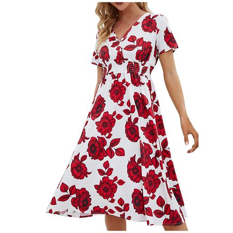 Htnbo Summer Savings Clearance Summer Dresses For Women 2022 Casual V