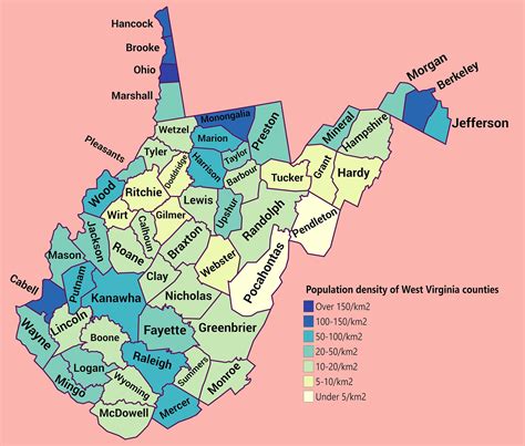 Population Density Of West Virginia Counties